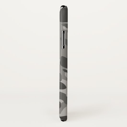 Grijs militair camouflagepatroon met naam Case-Mate iPhone case (Achterkant / rechts)