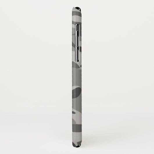 Grijs militair camouflagepatroon met naam Case-Mate iPhone case (Achterkant/links)
