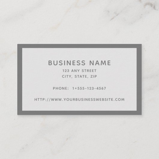 Grijs minimaal Visitekaartje (Achterkant)