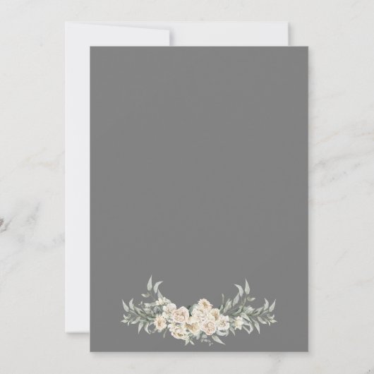 Grijs Minimal Bloemen Goud Islamitisch Moslim Brui Kaart (Achterkant)