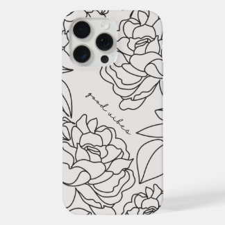 Grijs Minimal Floral Esthetische Telefoonhoesje iPhone 15 Pro Max Case
