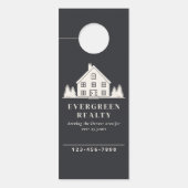 Grijs Minimal Rustic Real Estate Agent House Foto Deurhanger (Voorkant)
