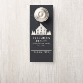 Grijs Minimal Rustic Real Estate Agent House Foto Deurhanger (Op knop)