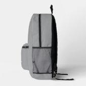 Grijs minimalistisch aangepaste naam bedrukte rugzak (Rechts)