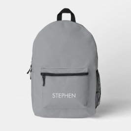 Grijs minimalistisch aangepaste naam bedrukte rugzak