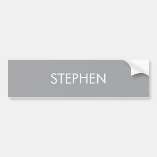 Grijs minimalistisch aangepaste naam bumpersticker