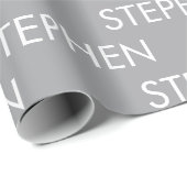 Grijs minimalistisch aangepaste naam cadeaupapier (Rol Hoek)
