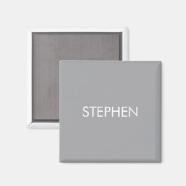 Grijs minimalistisch aangepaste naam magneet