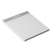 Grijs minimalistisch aangepaste naam notitieblok (Schuin)