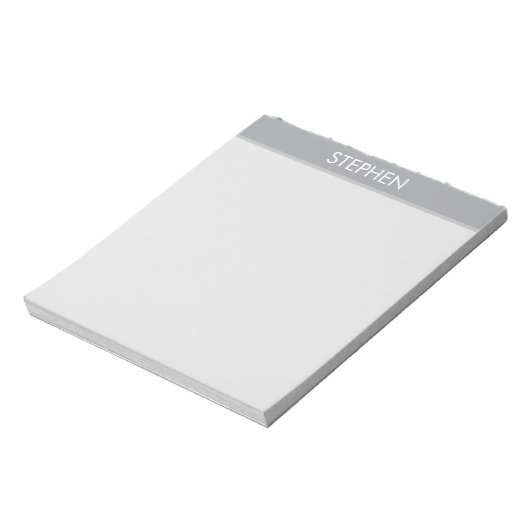 Grijs minimalistisch aangepaste naam notitieblok (Linkerzijde)