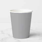 Grijs minimalistisch aangepaste naam papieren bekers (Achterkant)