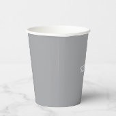 Grijs minimalistisch aangepaste naam papieren bekers (Rechts)