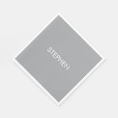 Grijs minimalistisch aangepaste naam  servet (Hoek)
