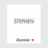 Grijs minimalistisch aangepaste naam  sticker (Vel)