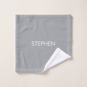 Grijs minimalistisch aangepaste naam  washandje
