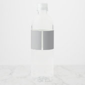 Grijs minimalistisch aangepaste naam waterfles etiket (Achterkant)