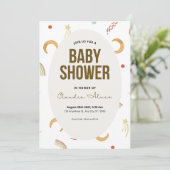 Grijs Minimalistisch Baby shower Invitation Kaart (Staand voorkant)