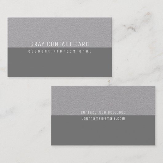 Grijs minimalistisch en modern visitekaartje (Voorkant / Achterkant)