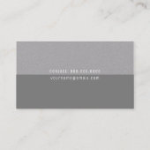 Grijs minimalistisch en modern visitekaartje (Achterkant)