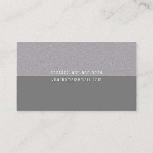 Grijs minimalistisch en modern visitekaartje (Achterkant)