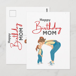 Grijs minimalistisch “Gelukkig Verjaardag Mama” Gr Briefkaart