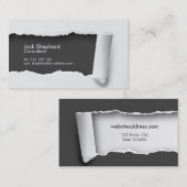 Grijs minimalistisch gesorteerd papier visitekaartje (Voorkant / Achterkant)