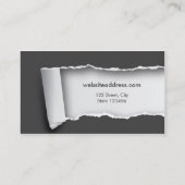 Grijs minimalistisch gesorteerd papier visitekaartje (Achterkant)