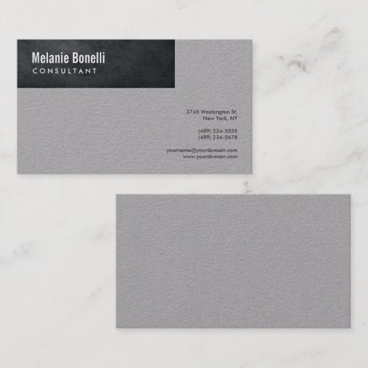 Grijs minimalistisch laagje modern visitekaartje (Voorkant / Achterkant)
