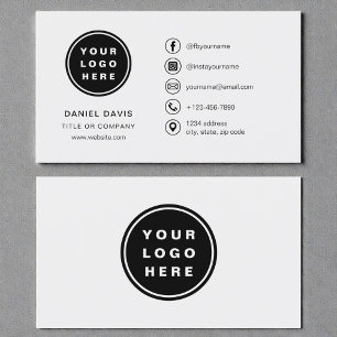 Grijs minimalistisch logo sociale media pictogramm visitekaartje