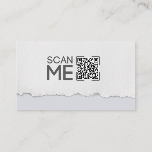 Grijs Minimalistisch modern eenvoudig qr visitekaa Visitekaartje (Achterkant)
