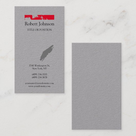 Grijs Minimalistisch Modern Eenvoudig Uniek Visitekaartje (Voorkant / Achterkant)