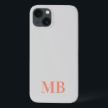 Grijs minimalistisch modern Initiaal monogram Case-Mate iPhone Case<br><div class="desc">Minimalistisch modern Initiaal monogram. Creëer uw eigen gepersonaliseerde iPhone Case met de naam van het aangepaste initiaal.</div>