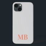 Grijs minimalistisch modern Initiaal monogram Case-Mate iPhone Case<br><div class="desc">Minimalistisch modern Initiaal monogram. Creëer uw eigen gepersonaliseerde iPhone Case met de naam van het aangepaste initiaal.</div>