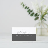 Grijs Minimalistisch Moderne Professionele Marketi Visitekaartje (Staand voorkant)