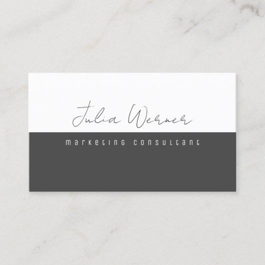 Grijs Minimalistisch Moderne Professionele Marketi Visitekaartje (Voorkant)