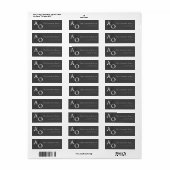 Grijs minimalistisch monogram adres etiket (Full Sheet)