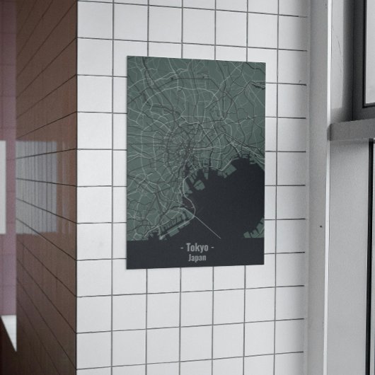Grijs Minimalistisch Tokyo City Poster