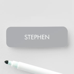 Grijs minimalistische aangepaste naam naamplaatje