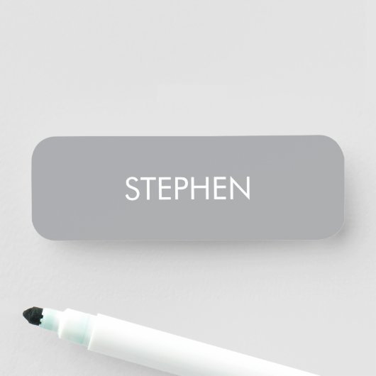 Grijs minimalistische aangepaste naam naamplaatje (In situ)