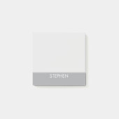 Grijs minimalistische aangepaste naam  post-it® notes (Voorkant)