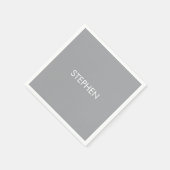 Grijs minimalistische aangepaste naam  servet (Hoek)