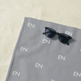 Grijs minimalistische aangepaste naam strandlaken