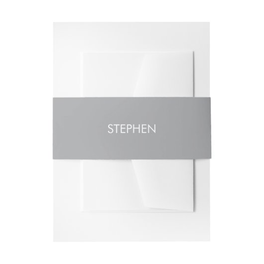 Grijs minimalistische aangepaste naam uitnodigingen wikkel (Voorkant Voorbeeld)