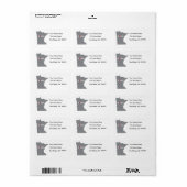 Grijs MINNESOTA Huis & Open Hart Etiket (Full Sheet)
