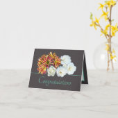 Grijs Mint Boeket Roos & Daisies Gefeliciteerd Kaart (Gele Bloem)