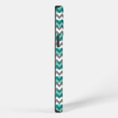 Grijs Mint Chevron Zigzag iPhone Hoesje (Rechterkant)