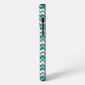 Grijs Mint Chevron Zigzag iPhone Hoesje (Linkerkant)
