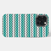Grijs Mint Chevron Zigzag iPhone Hoesje (Achterkant horizontaal)