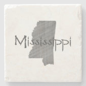 grijs Mississippi Grijze krijt Stenen Onderzetter (Voorkant)