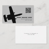 Grijs Modern A-10 Silhouet Visitekaartje (Voorkant / Achterkant)